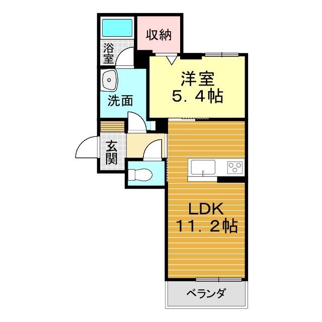 山口市小郡下郷のマンションの間取り