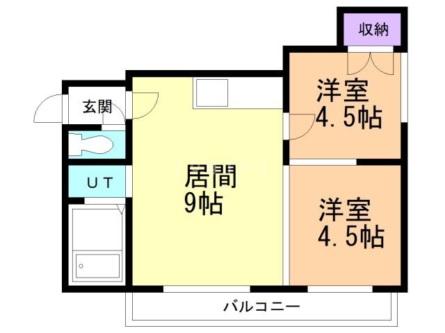 札幌市豊平区平岸三条のマンションの間取り