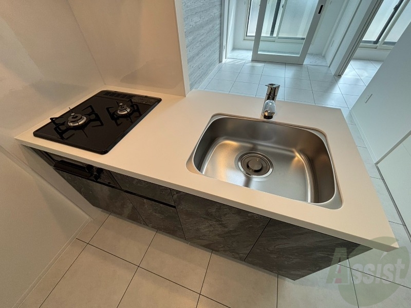 キッチン　２口システムキッチンなので、すぐお料理に使えます！