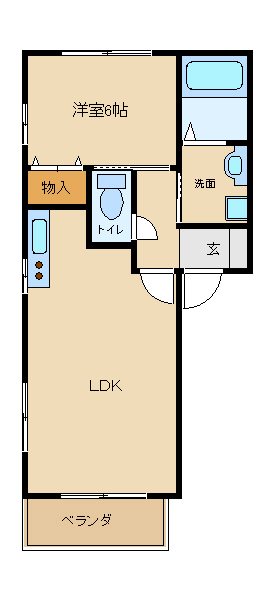 姫路市神屋町のアパートの間取り