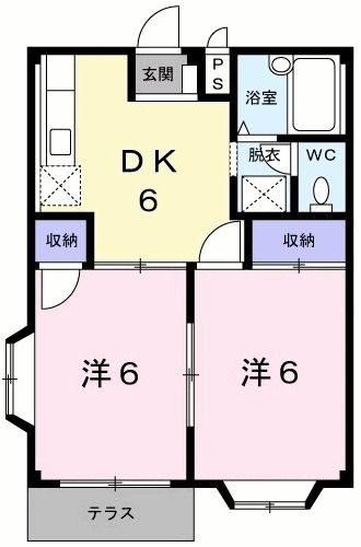 桐生市広沢町のアパートの間取り