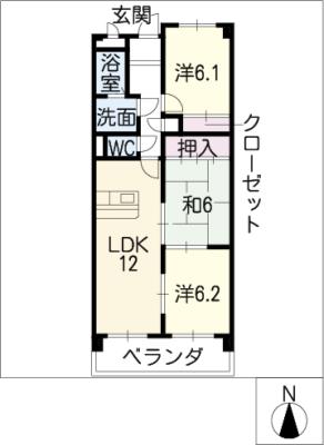 セヴェル真清田の間取り