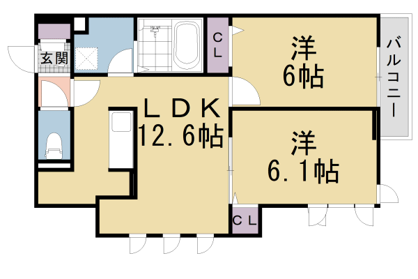 京都市南区吉祥院井ノ口町のアパートの間取り