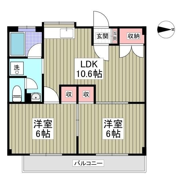 鴻巣市筑波のマンションの間取り