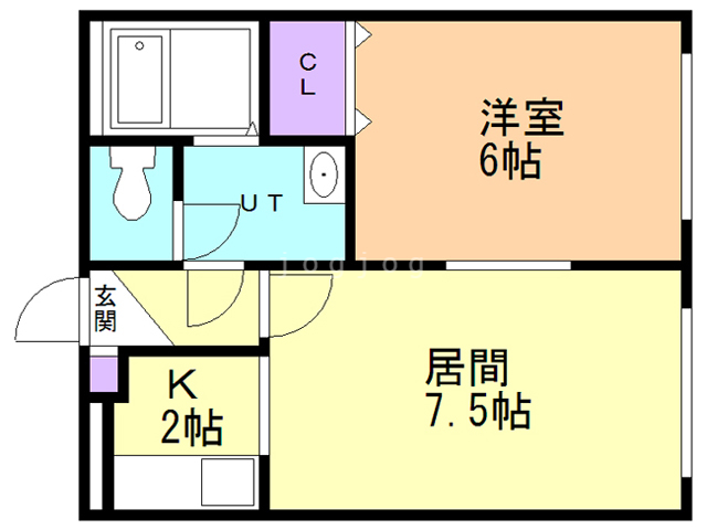 札幌市白石区菊水八条のアパートの間取り