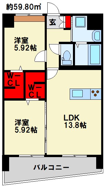 THE SQUARE Glory Residenceの間取り