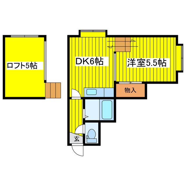 札幌市東区東苗穂四条のアパートの間取り