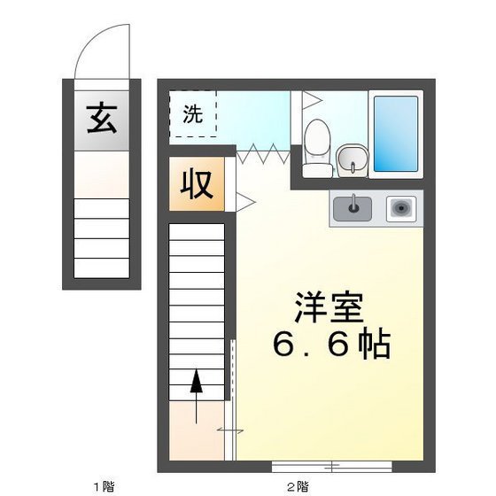 Ｆメイトキューブ能褒野Iの間取り