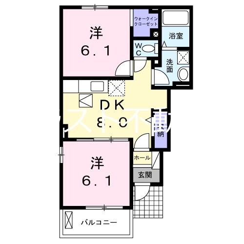 薩摩川内市五代町のアパートの間取り