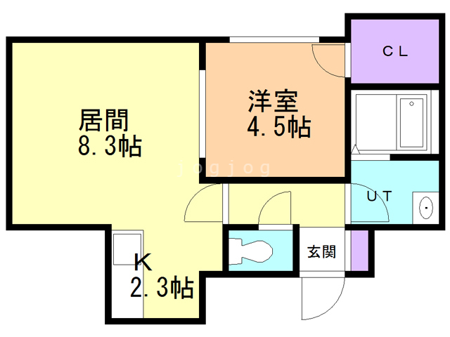 札幌市豊平区西岡三条のアパートの間取り