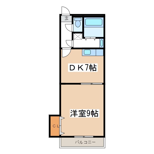 松本市大字新村のマンションの間取り