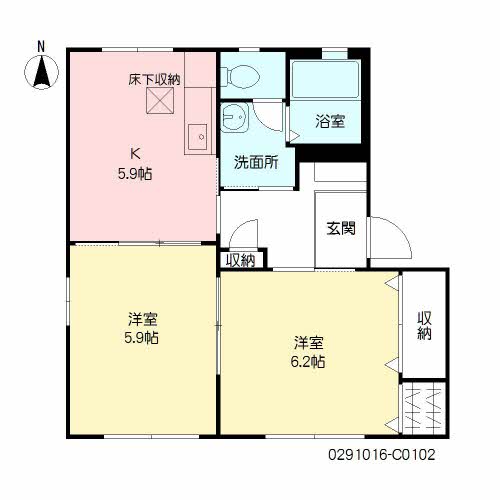 熊本市中央区出水のアパートの間取り