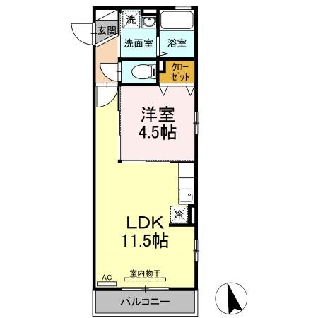 ＪＲ青梅線 昭島駅 徒歩23分 3階建 築19年の間取り写真