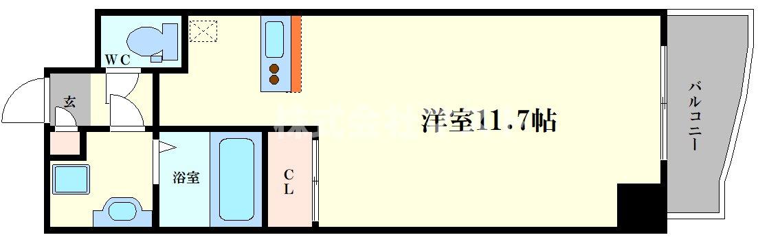 地下鉄四つ橋線 四ツ橋駅 徒歩6分 14階建 築18年の間取り写真