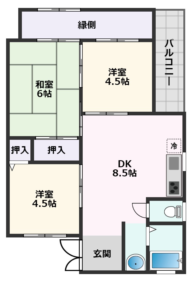 阪急京都線 相川駅 徒歩12分 1階建 築41年の間取り写真