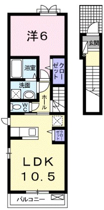 ＪＲ山陽本線 東岡山駅 徒歩10分 2階建 築9年の間取り写真