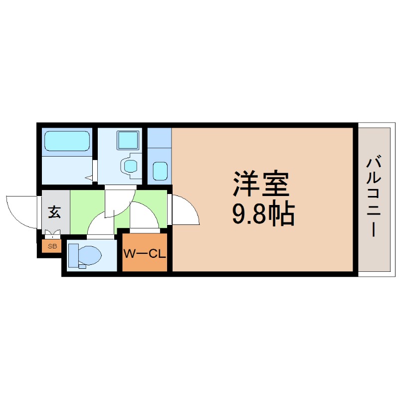地下鉄名港線 六番町駅 徒歩7分 4階建 築20年の間取り写真