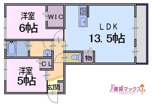 御所市大字東松本のアパートの間取り