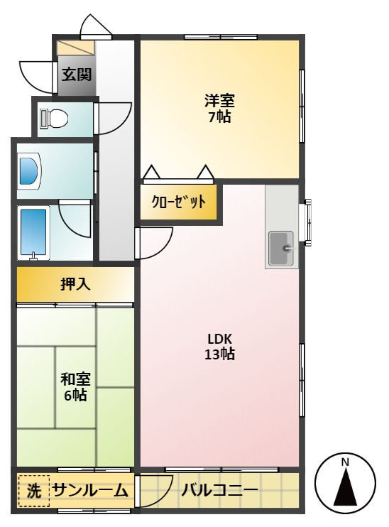 エクセレントカーサＵの間取り