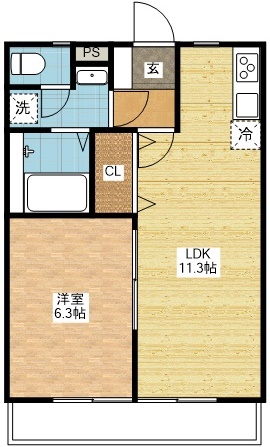 長崎市三川町のアパートの間取り