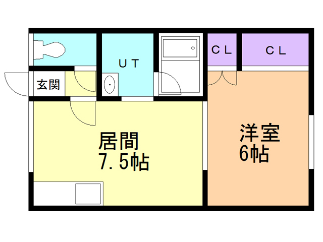 函館市上新川町のアパートの間取り