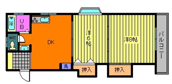 郡山市桑野のアパートの間取り