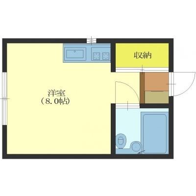 北斗市七重浜のアパートの間取り