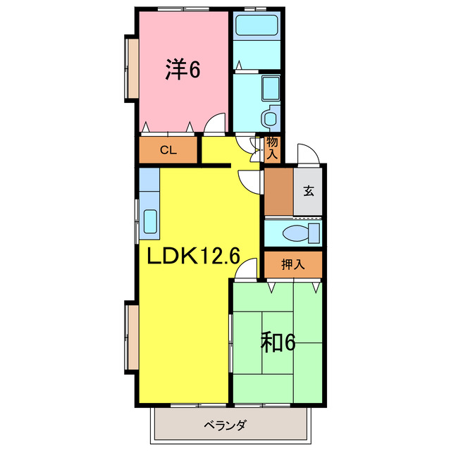 愛知県刈谷市末広町２（アパート）の賃貸物件の間取り