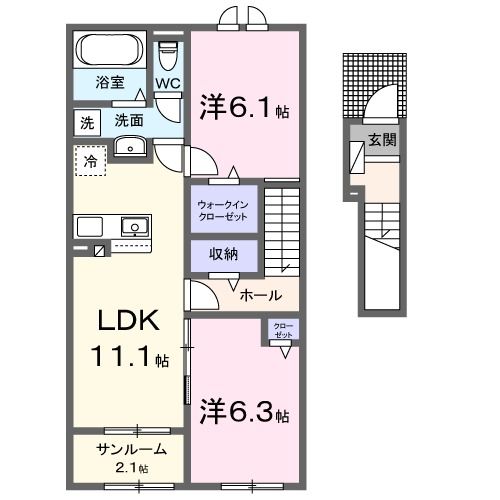 セイバリーハウス北上Ａの間取り