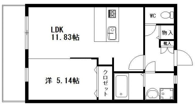 静岡市葵区瀬名中央のマンションの間取り