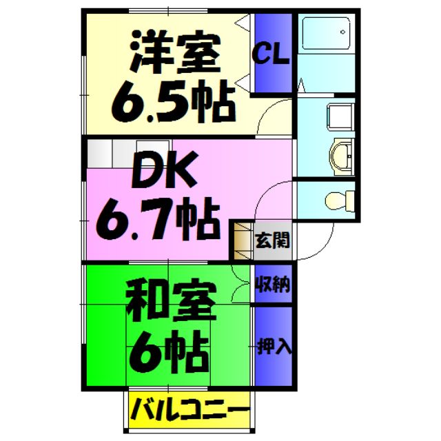 千葉市花見川区浪花町のアパートの間取り