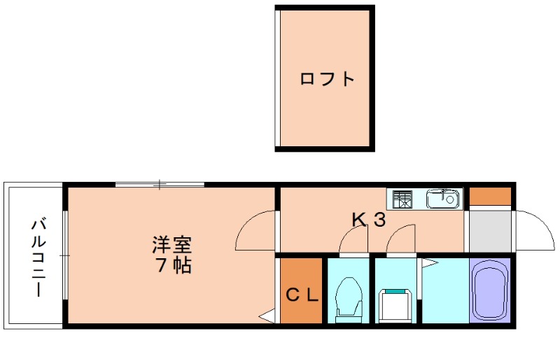 古賀市谷山のアパートの間取り