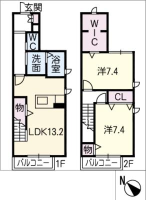 エステート篭田の間取り