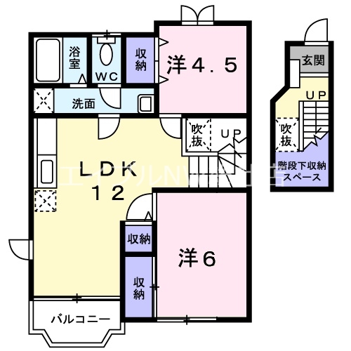 浅口郡里庄町大字新庄のアパートの間取り