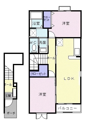 佐野市鉢木町のアパートの間取り