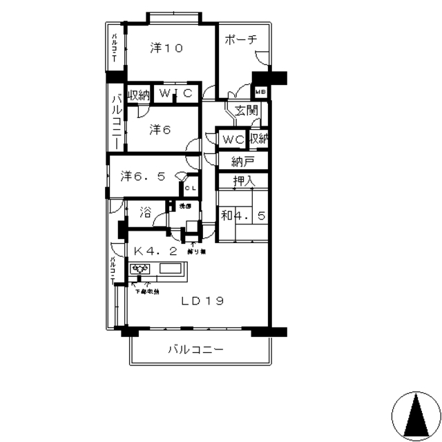 倉敷市昭和のマンションの間取り