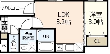 広島市佐伯区楽々園のアパートの間取り