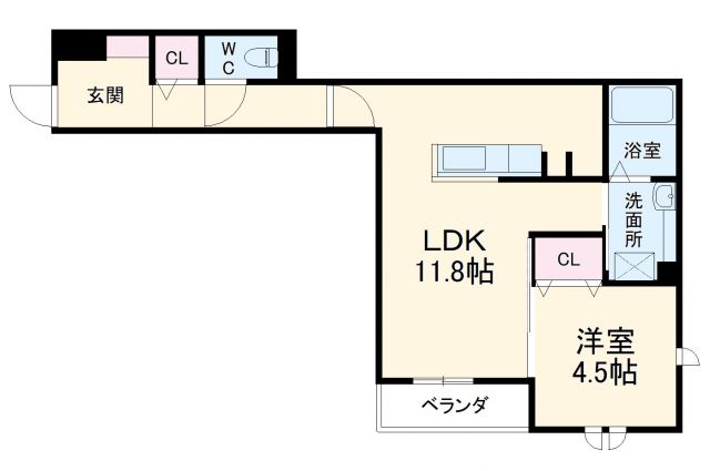 豊中市岡町のアパートの間取り