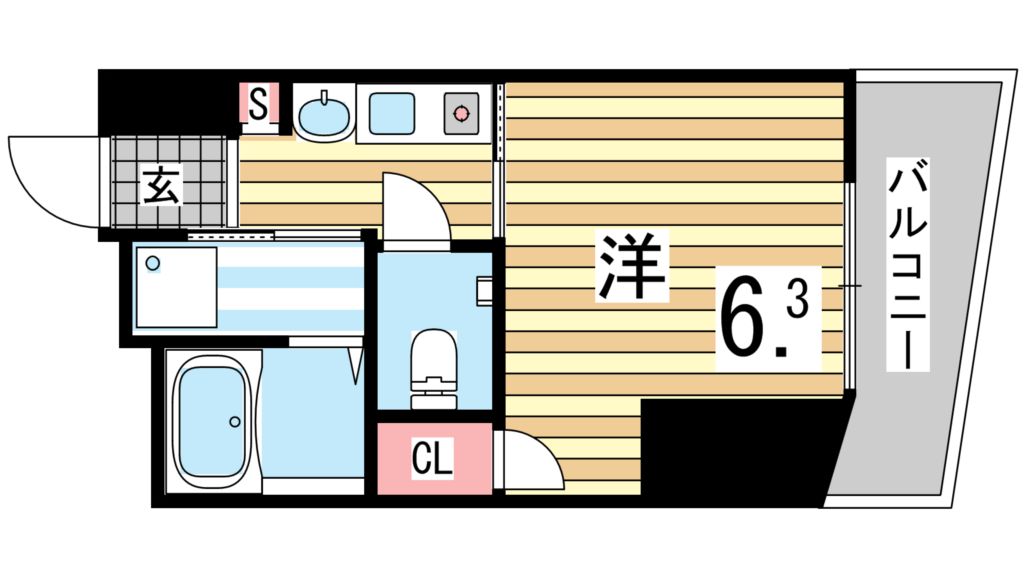 神戸市兵庫区新開地のマンションの間取り