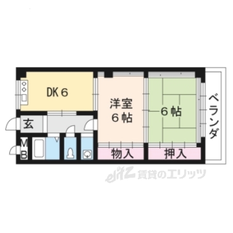 近江八幡市出町のマンションの間取り