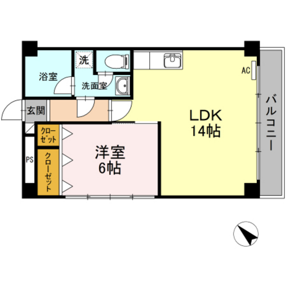 【広島市西区草津南のマンションの間取り】