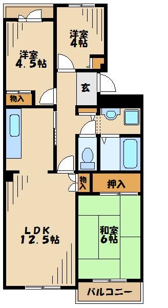 八王子市南大沢のマンションの間取り