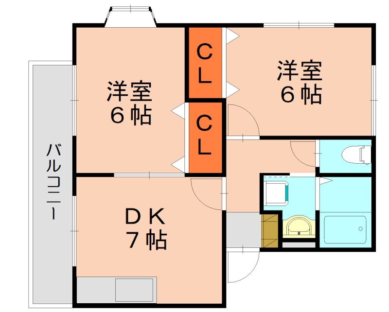 糟屋郡志免町片峰のアパートの間取り