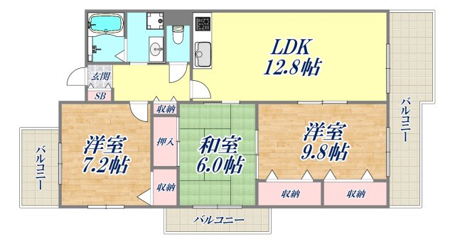 メルベーユ宝塚の間取り