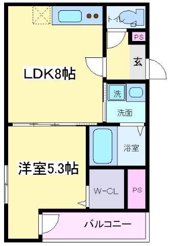 大阪市住吉区遠里小野のアパートの間取り