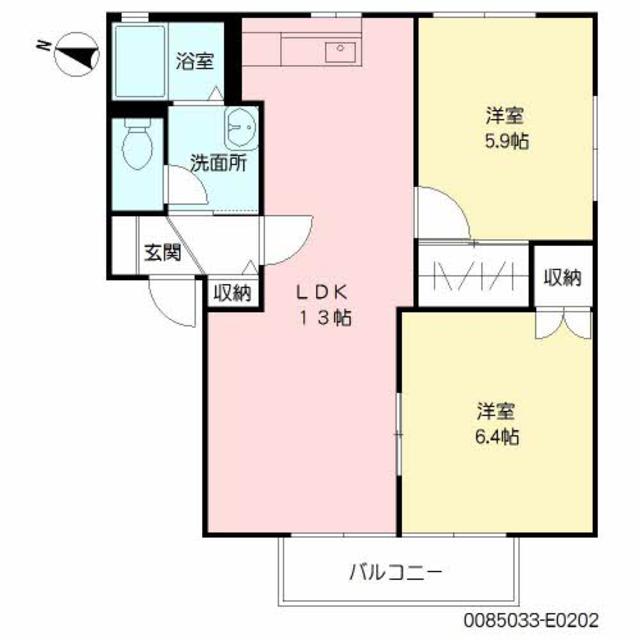 ハイラーク甘木　Ｅ棟の間取り