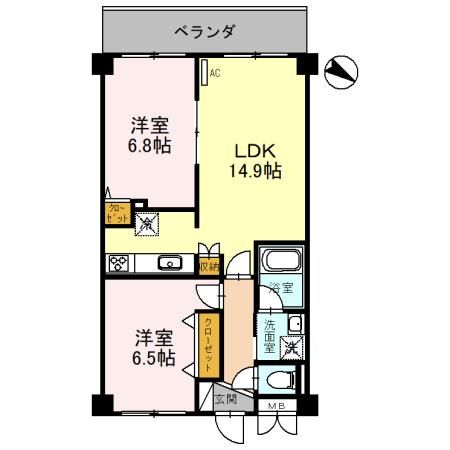 川越市藤原町のマンションの間取り