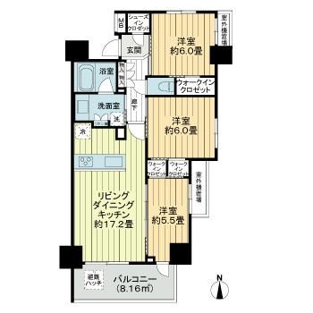 小田原市栄町のマンションの間取り