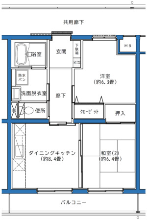 鶴ヶ島新町ハイツの間取り