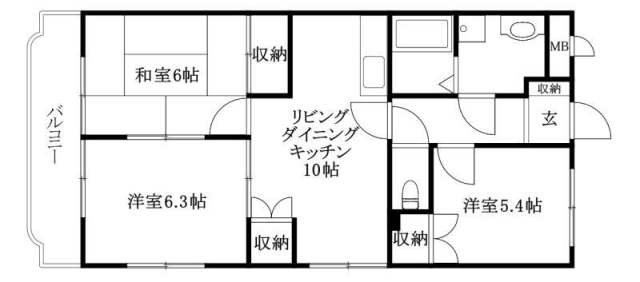 松山市平井町のマンションの間取り